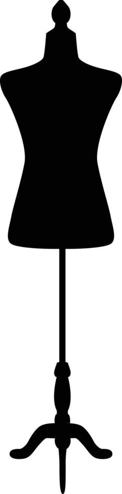 siluetas negras de maniquíes para coser sobre un fondo blanco. maniquí de vestido ficticio femenino vintage. estilo plano vector