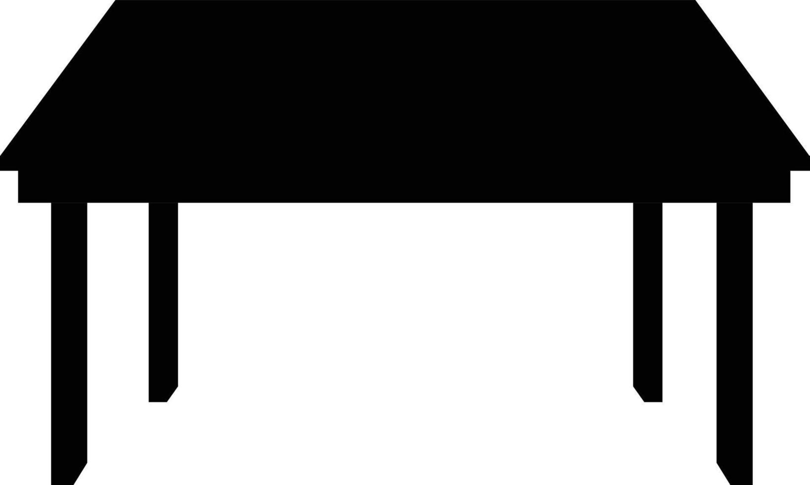icono de mesa negra sobre fondo blanco. cartel de mesa de madera negra. símbolo de la mesa de madera. estilo plano vector