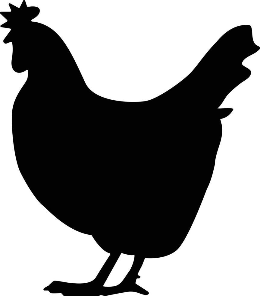 chicken icon on white background. chicken silhouette. hen symbol. flat style. vector