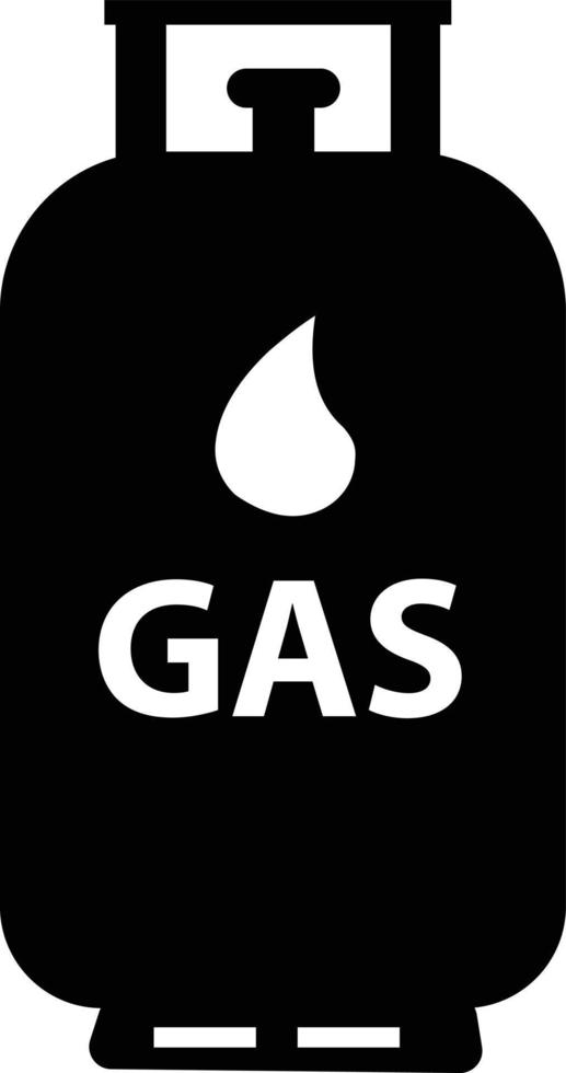 icono del tanque de gas sobre fondo blanco. signo del tanque del cilindro de gas. símbolo del cilindro de gas licuado de petróleo. estilo plano vector
