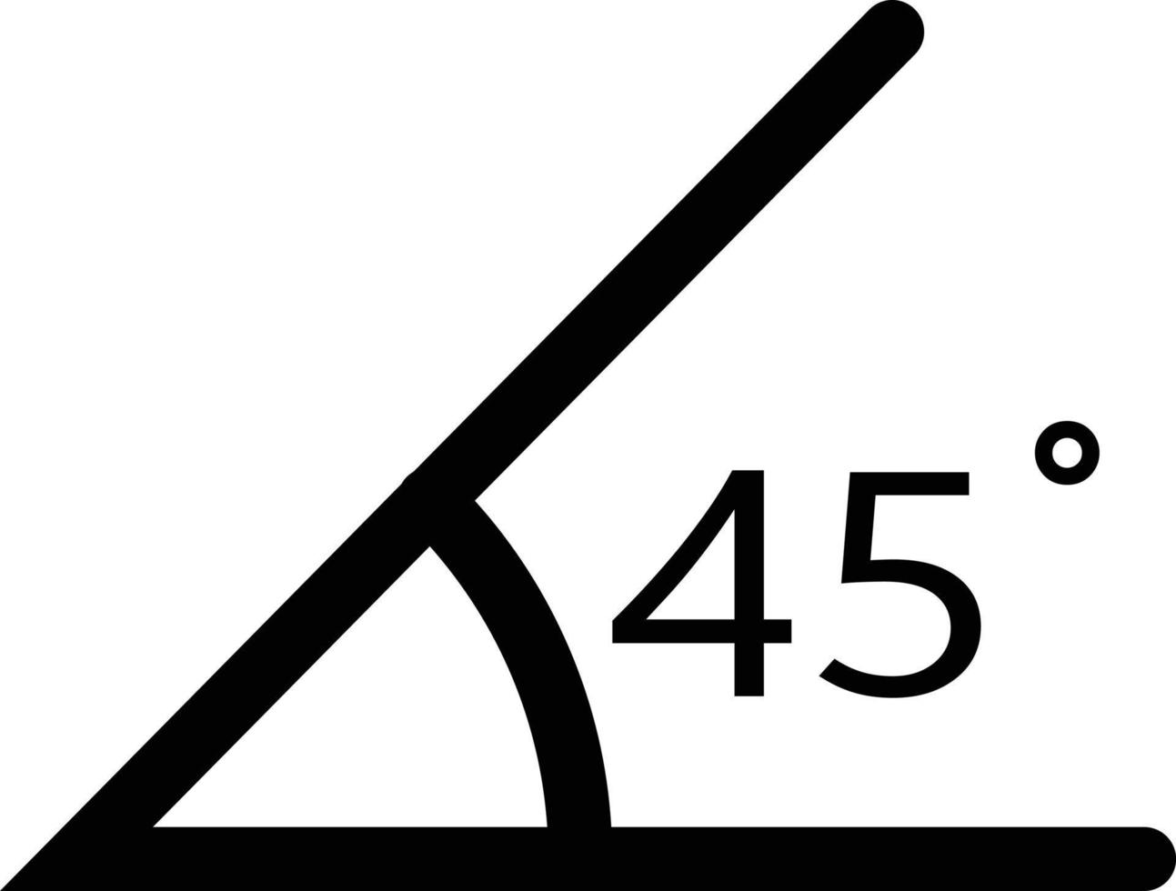 45 degree angle icon on white background. angle Measurement sign. angle symbol. flat style. vector