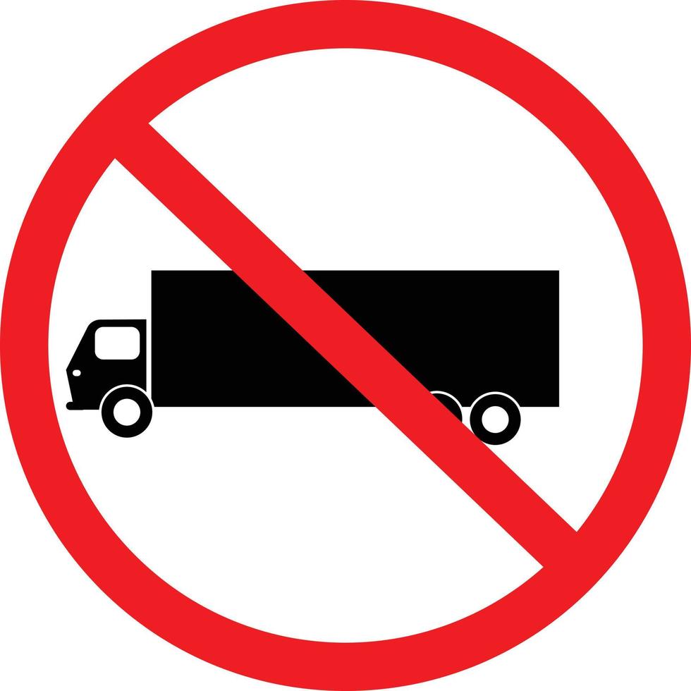 no truck icon on white background. Truck prohibition sign. no truck symbol. flat style. vector