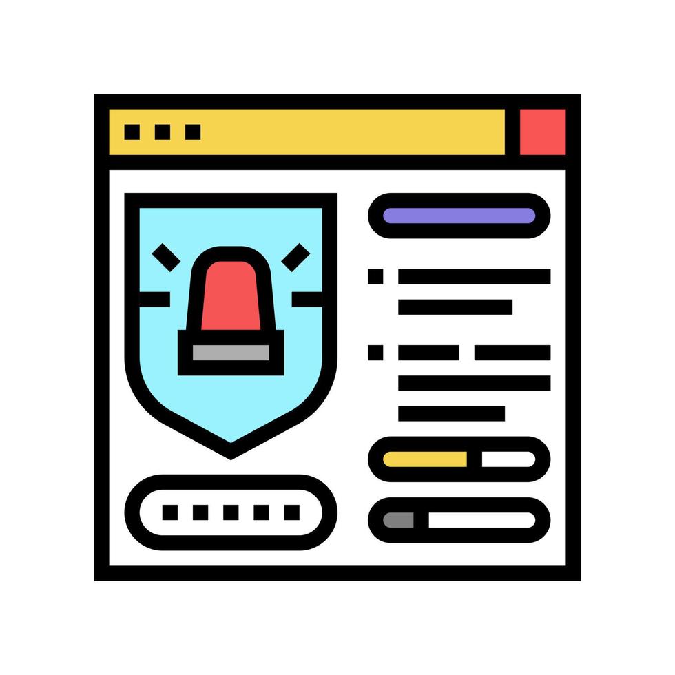 protection system color icon vector illustration