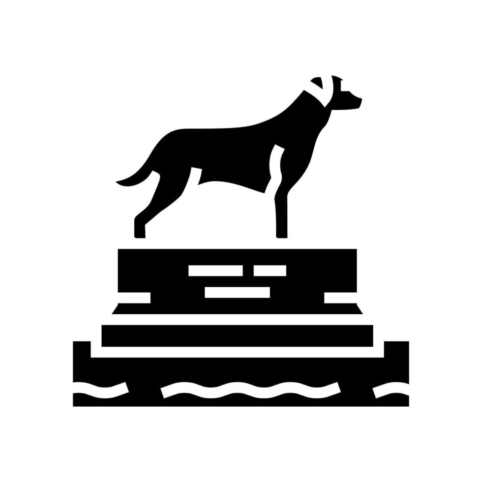 ilustración de vector de icono de glifo de pedestal de perro muerto
