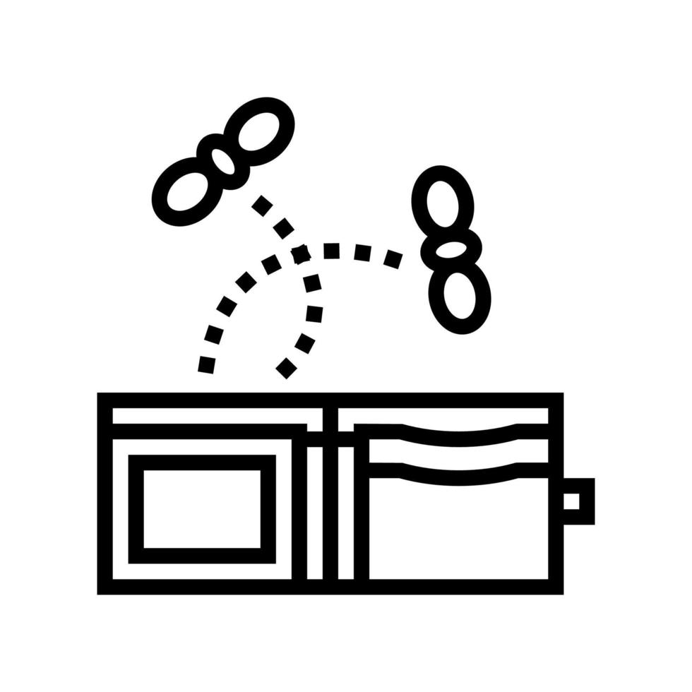 ilustración de vector de icono de línea de billetera vacía