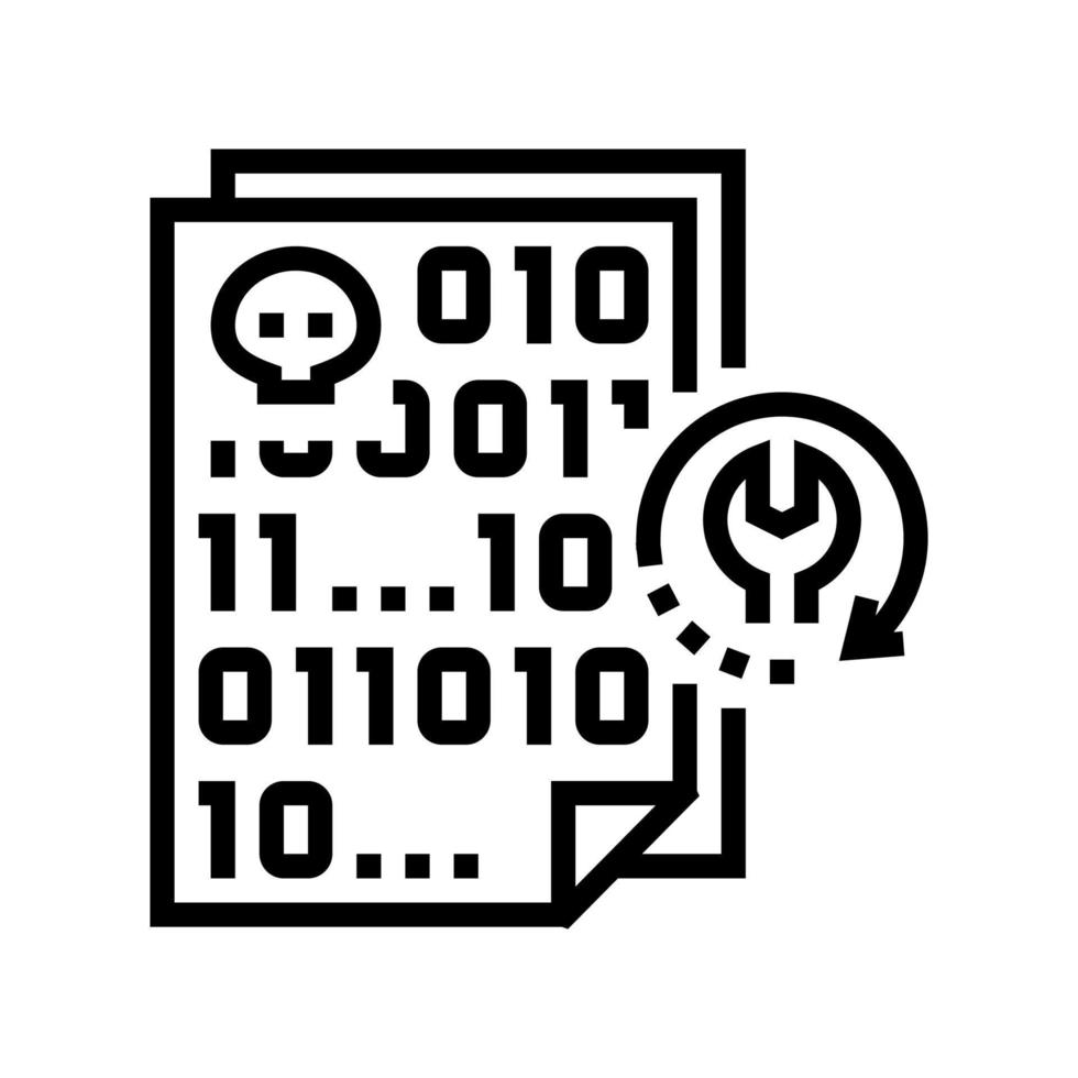 ransomware recovery services line icon vector illustration