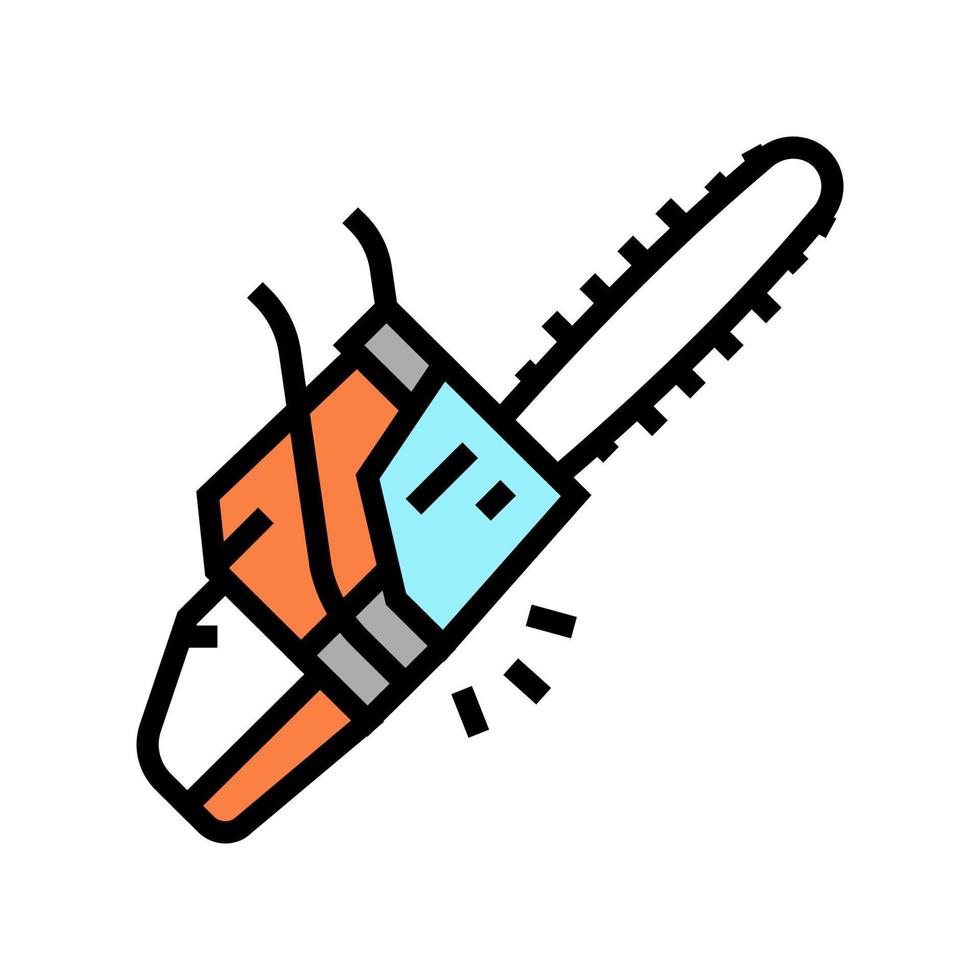chainsaw equipment color icon vector illustration