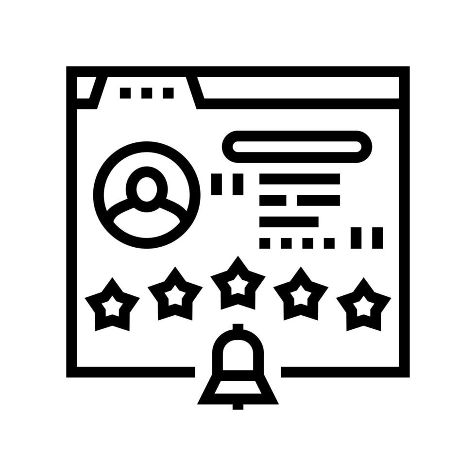 ilustración de vector de icono de línea de servicio y bienes testimonial