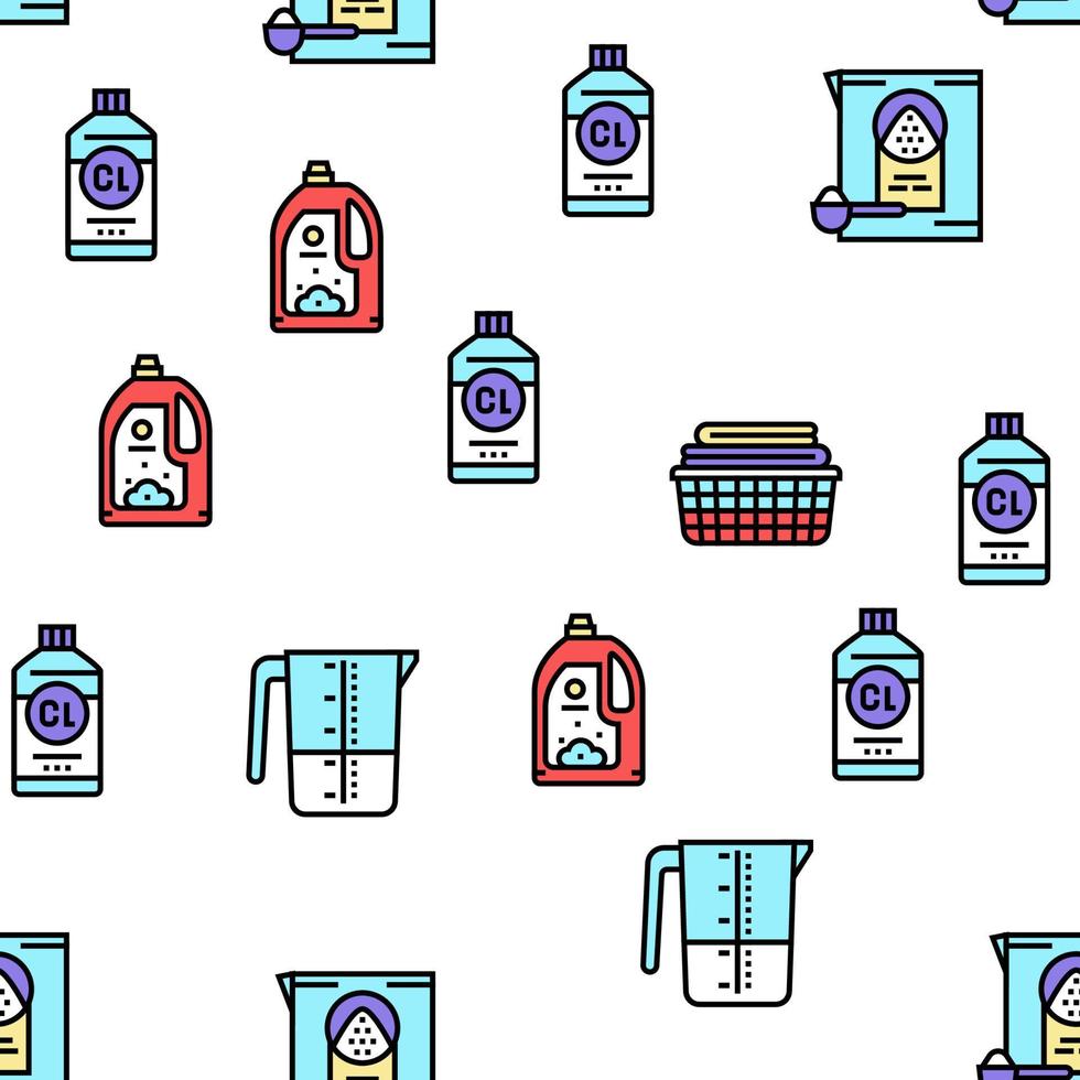 Laundry Service Washing Clothes Vector Seamless Pattern
