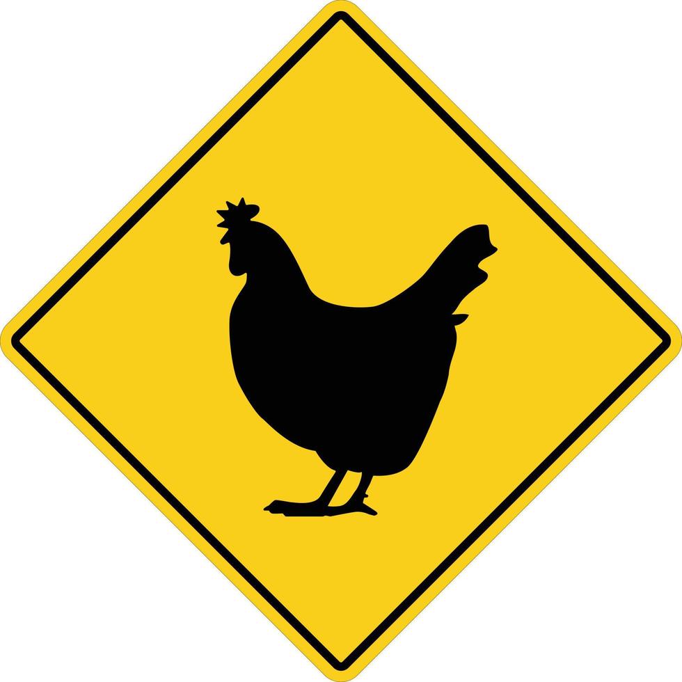 Chicken crossing sign on white background. Chicken symbol. chicken crossing sign. flat style. vector
