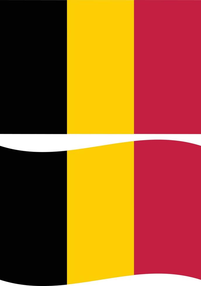 bandera de bélgica sobre fondo blanco. signo de bandera ondeante de bélgica. símbolo de la bandera nacional de Bélgica. estilo plano vector