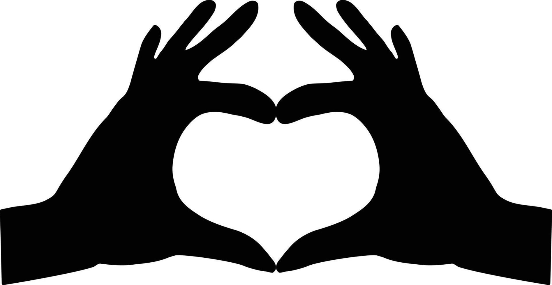 manos haciendo corazón sobre fondo blanco. formato de un símbolo de corazón. estilo plano vector