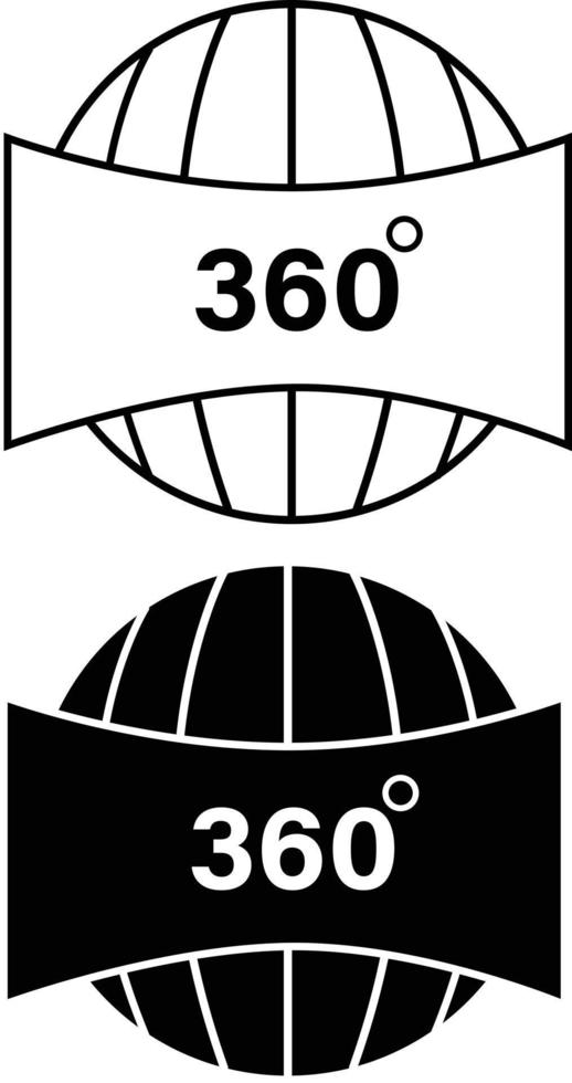 Icono de imagen 360 sobre fondo blanco. modo de vista panorámica. Signo panorámico de 360 grados. estilo plano vector