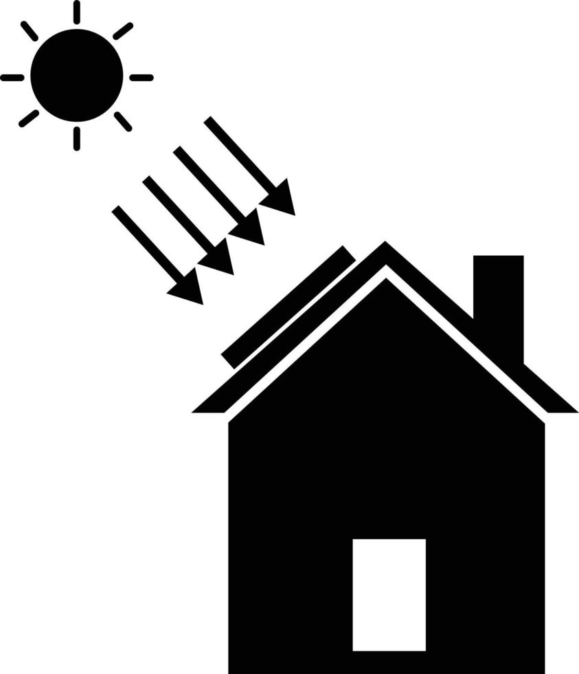 concepto de energía solar. signo de casa ecológica. logotipo de la casa solar. símbolo del panel de techo solar. estilo plano vector