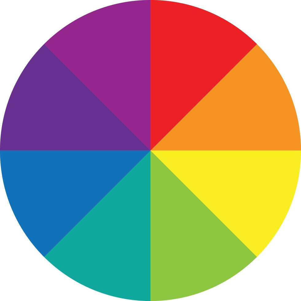 rueda de color sobre el fondo blanco. signo de selector de círculo de color. icono de vector plano para dibujar, pintar aplicaciones y sitios web.