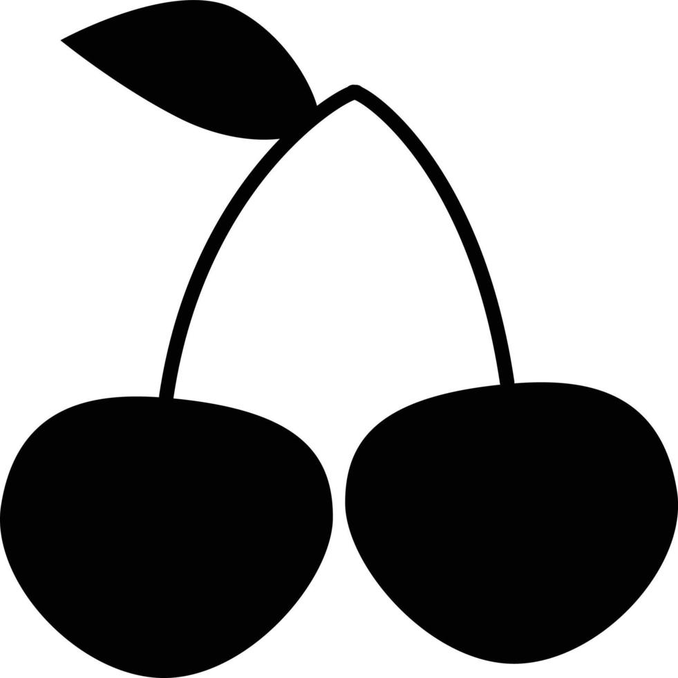 icono de cereza fondo blanco. silueta de bayas. signo negro cereza. estilo plano vector