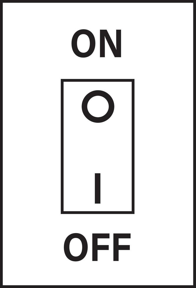 electric switch icon on white background. outline electric switch sign. two buttons on and off. flat style. vector