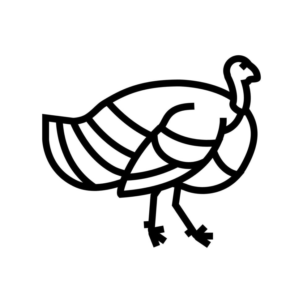 ilustración de vector de icono de línea de pájaro de pavo