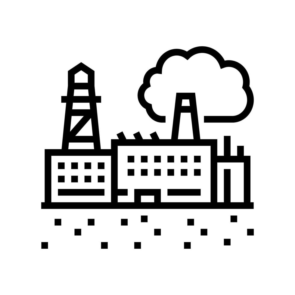 zona industrial línea terrestre icono vector ilustración