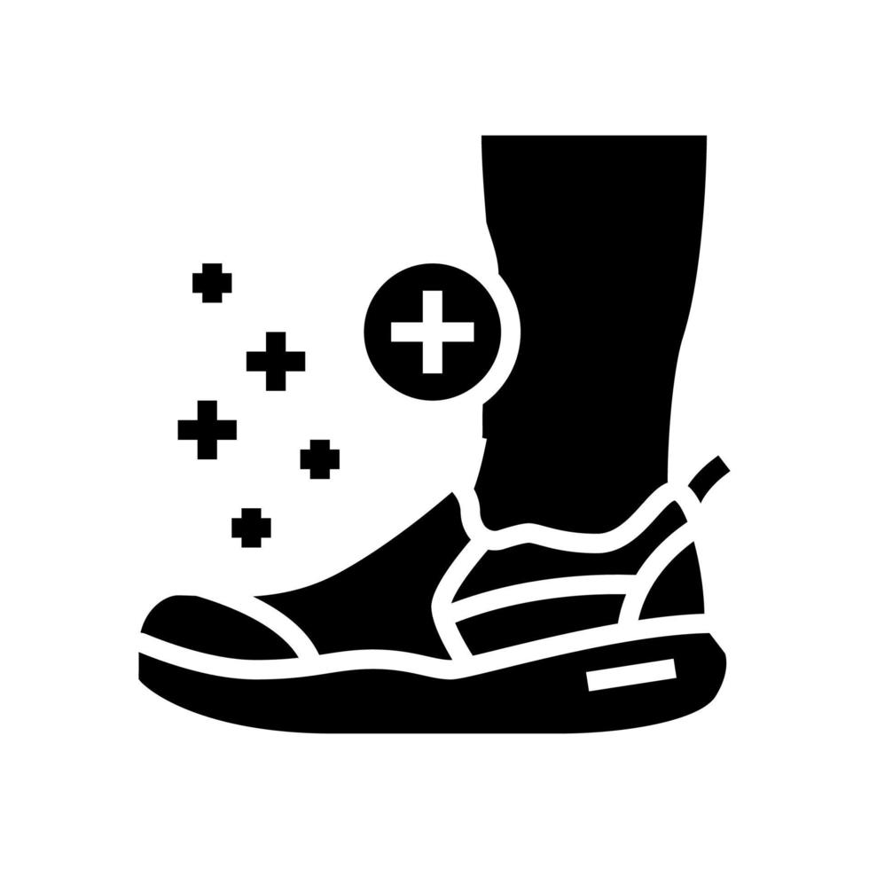 zapatos ortopédicos para pies glifo icono vector ilustración