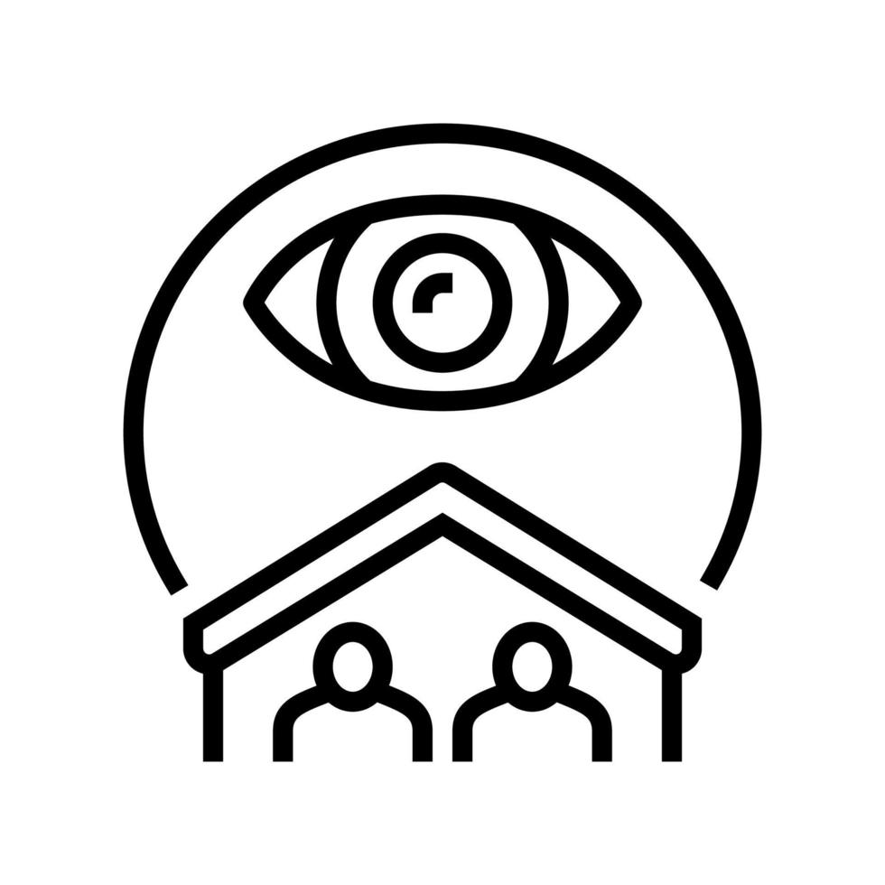 cohabitation surveillance line icon vector illustration