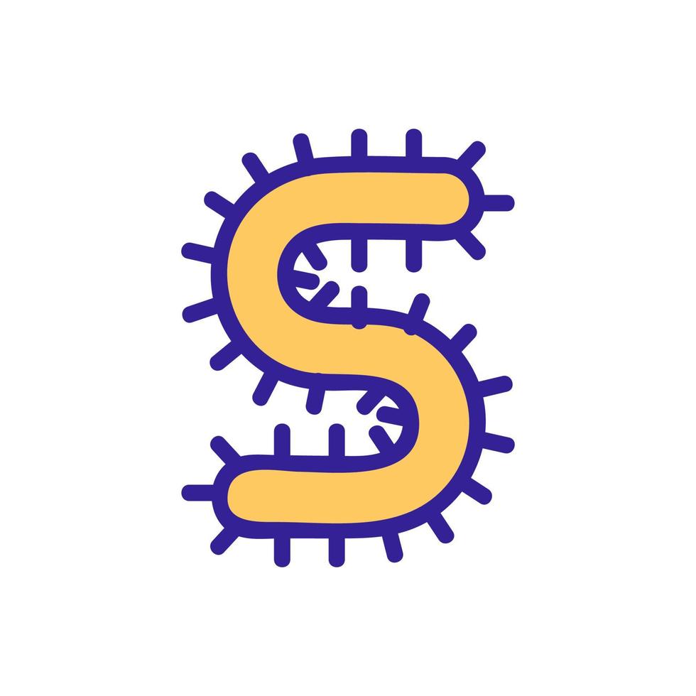 worm icon vector. Isolated contour symbol illustration vector