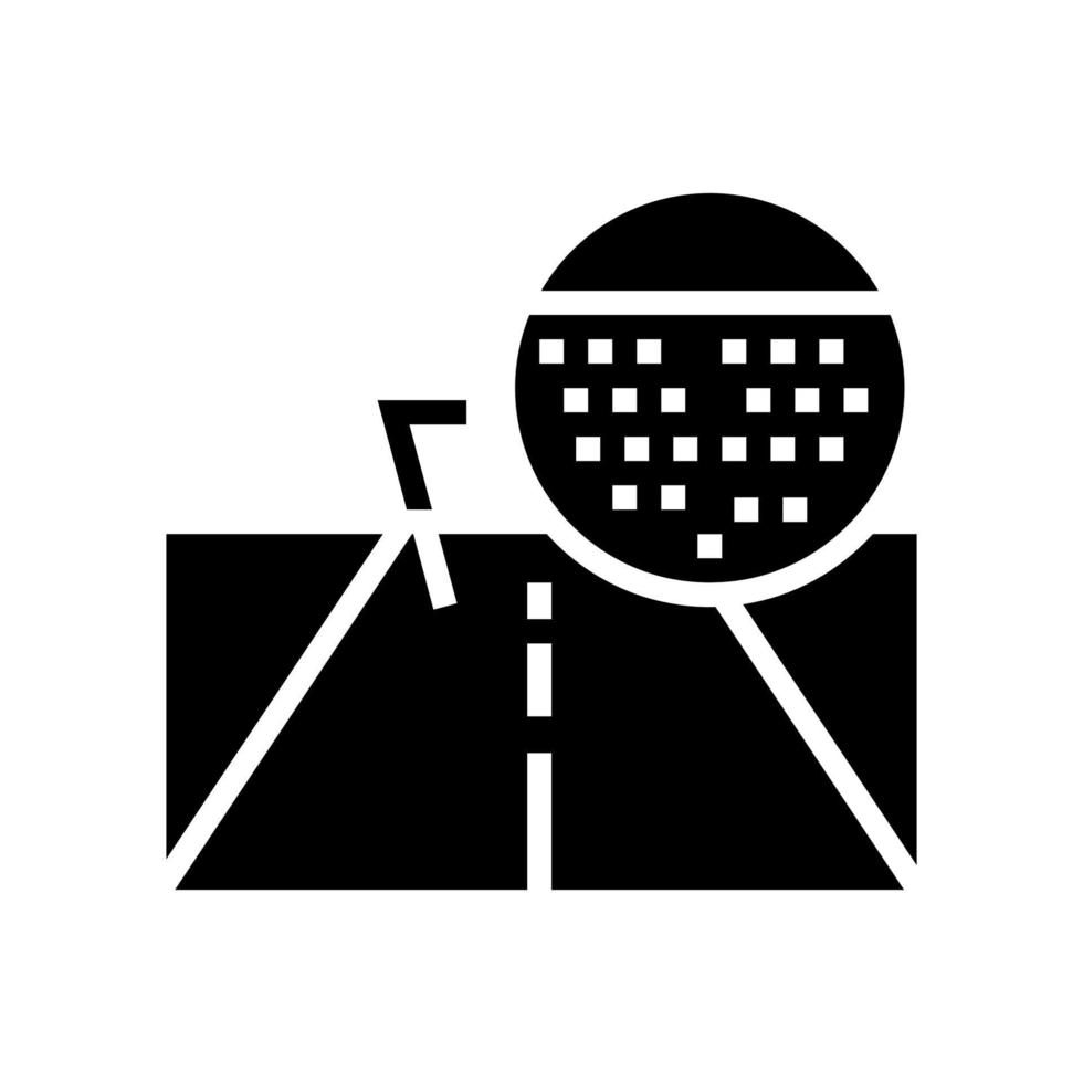 asphalt road glyph icon vector illustration
