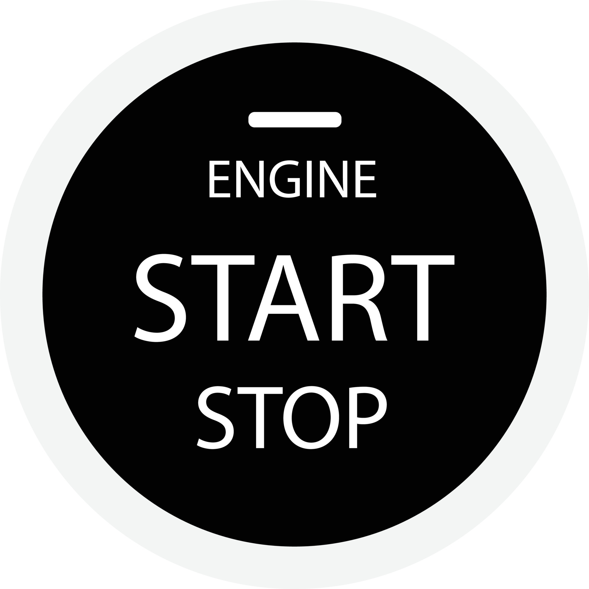 engine start stop button on white background. start engine button