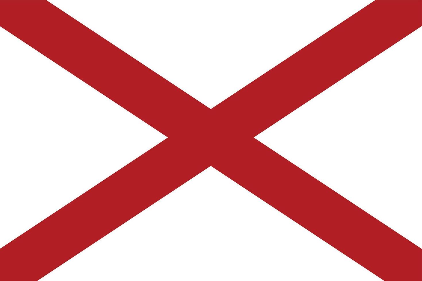 bandera de alabama sobre fondo blanco. signo del estado de alabama. estilo plano vector