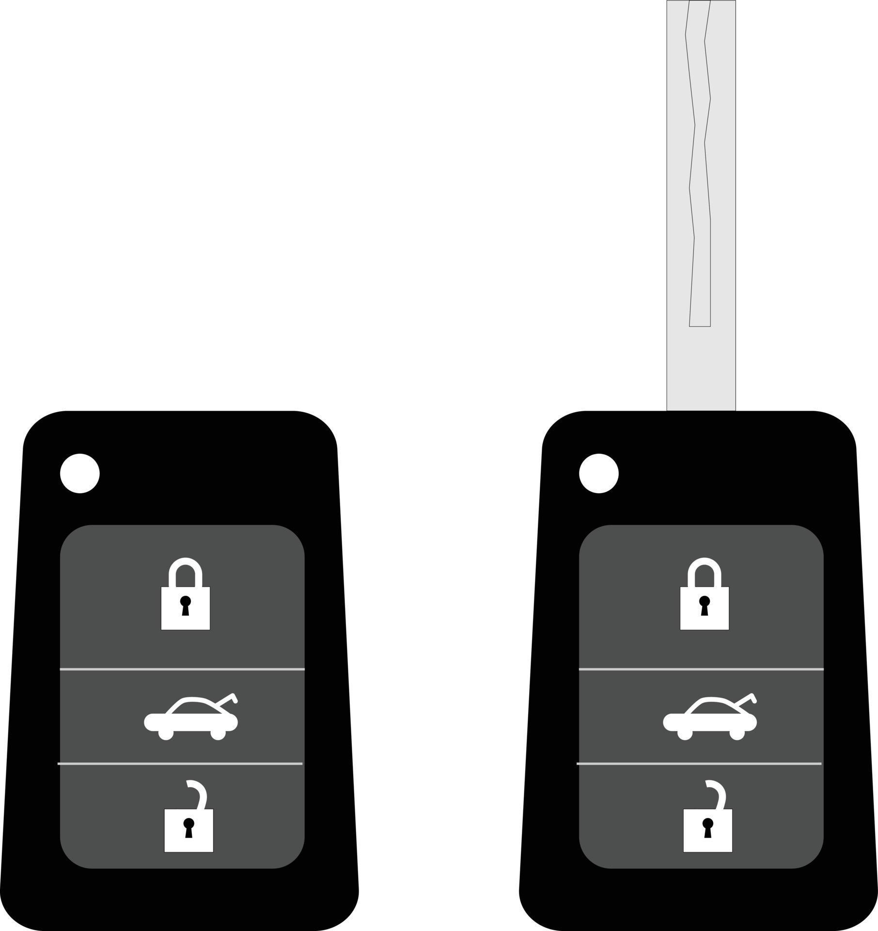 electronic car remote key icon on white background. car key sign. flat