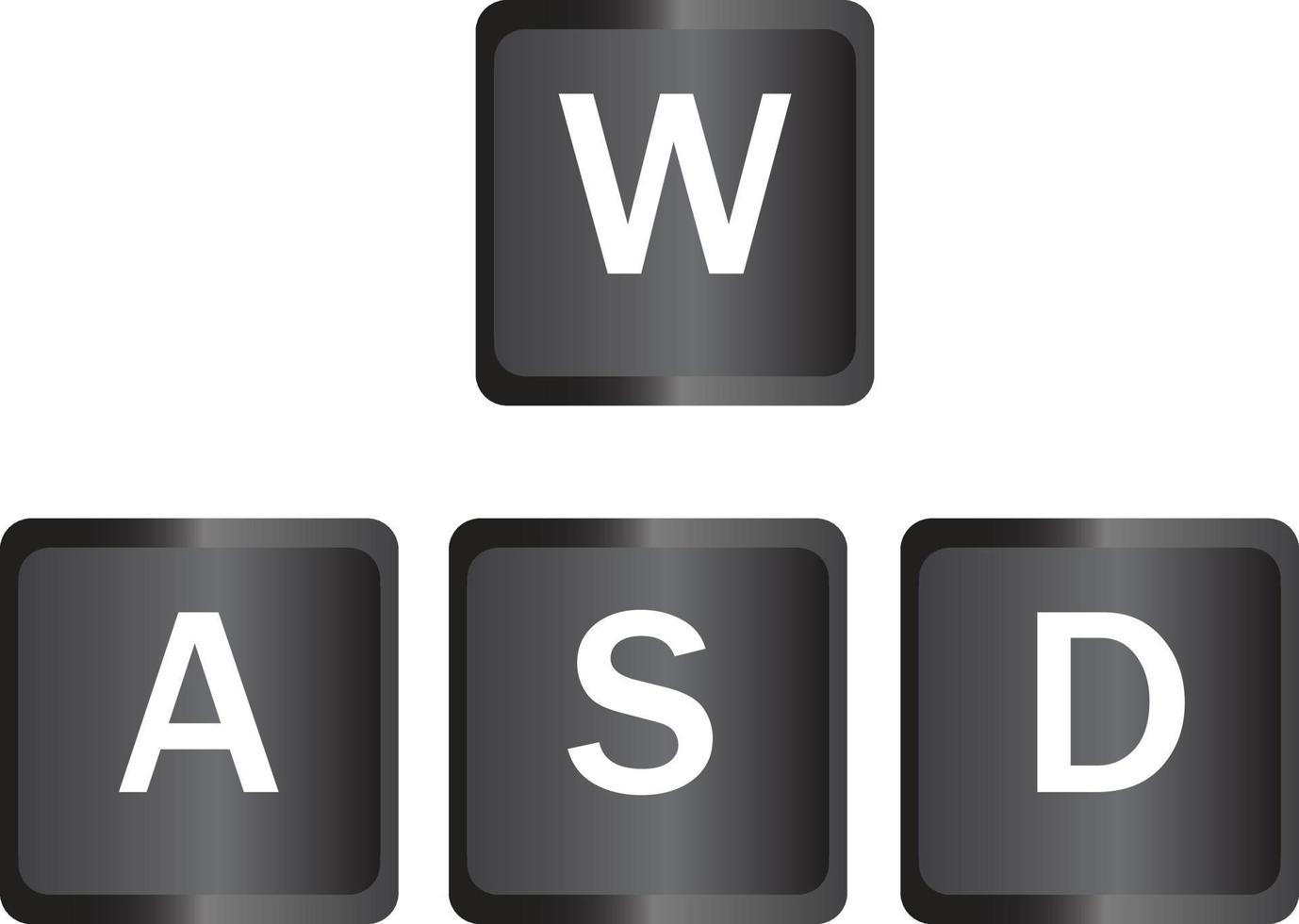 Botones de juego del teclado wasd. signo de teclado de computadora wasd ...