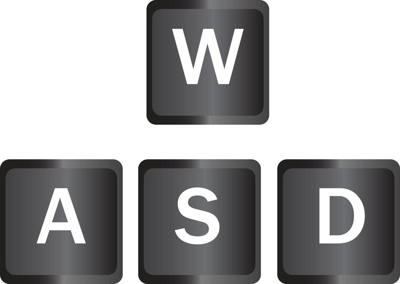 WASD keyboard gaming buttons. WASD computer keyboard sign. gaming and cybersport symbol. flat style. vector