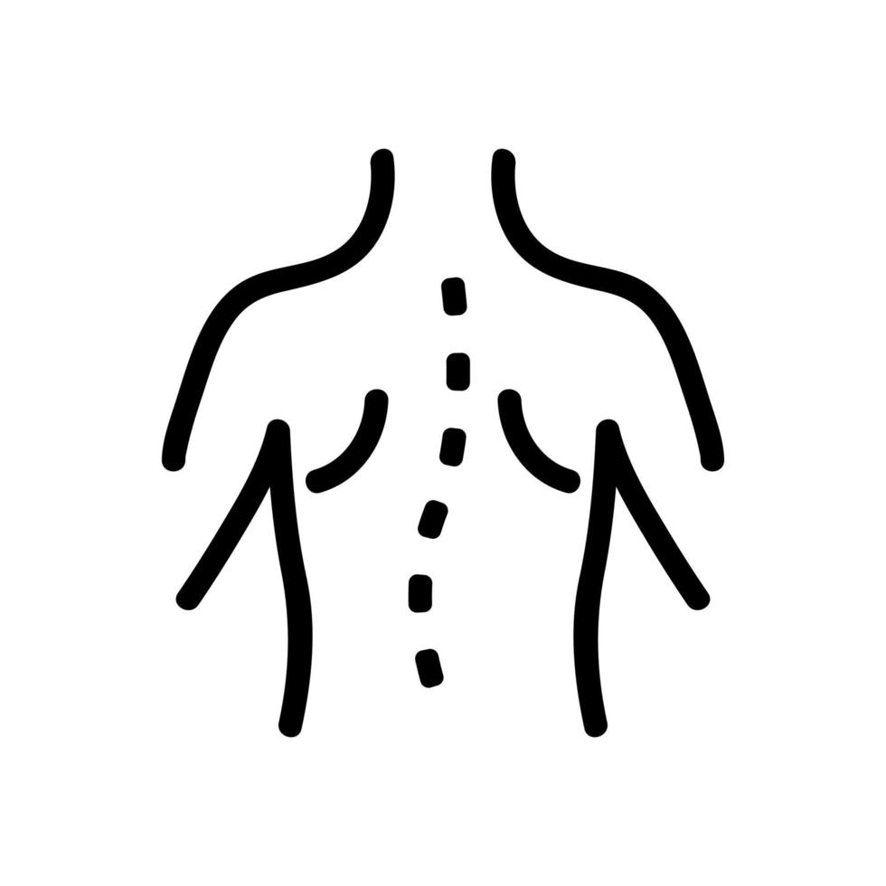 tratamiento del vector del icono de la columna vertebral. ilustración de símbolo de contorno aislado