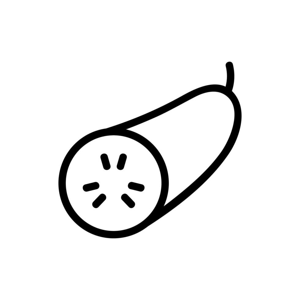 pepino sabroso icono vector contorno ilustración