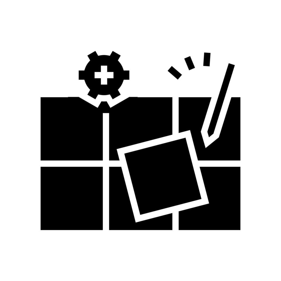 tile dismantling glyph icon vector illustration