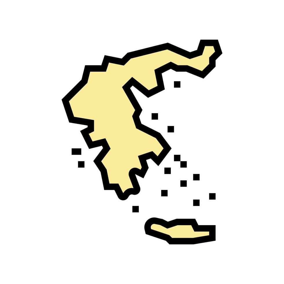 grecia mapa civilización color icono vector ilustración