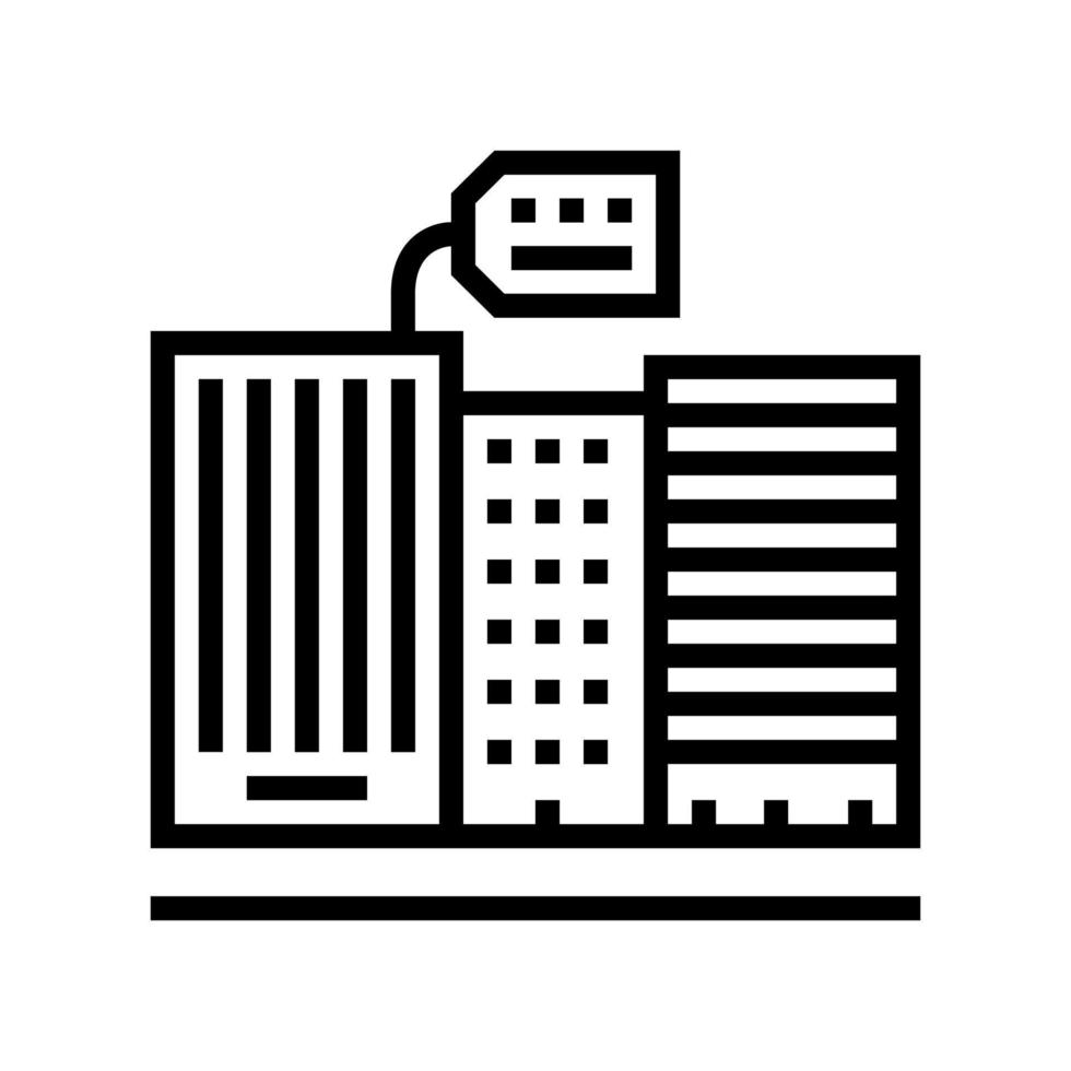 rent in high rise building line icon vector illustration