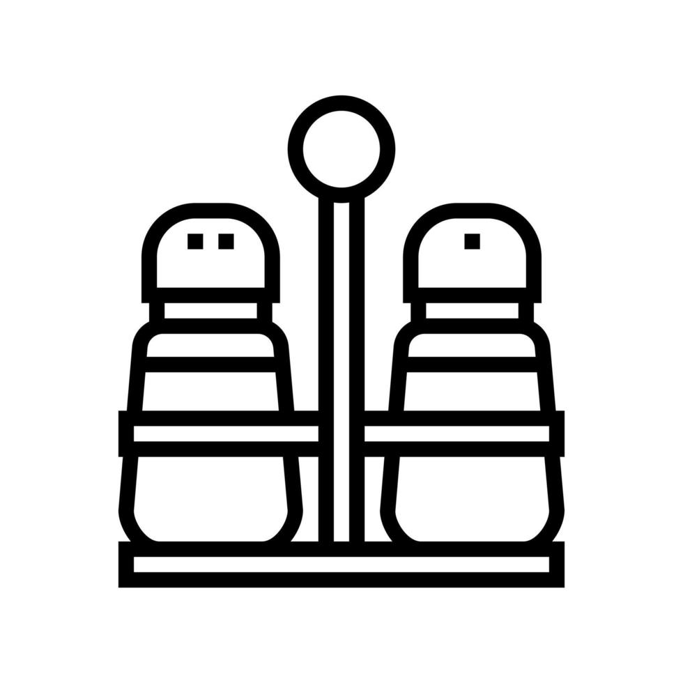 Ilustración de vector de icono de línea de conjunto de contenedor de sal y pimienta