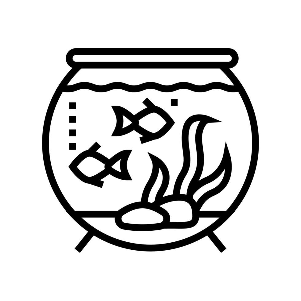 ilustración de vector de icono de línea de agua de acuario