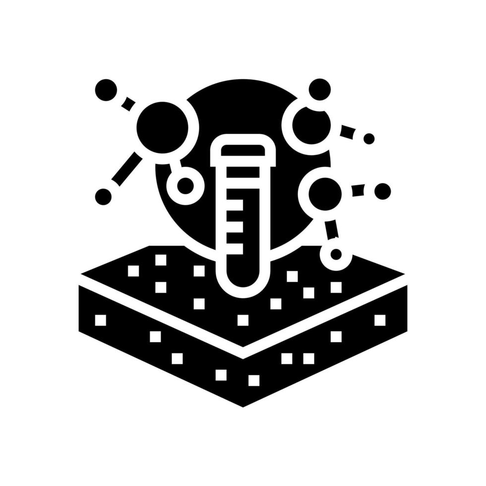 laboratory chemical soil testing glyph icon vector illustration