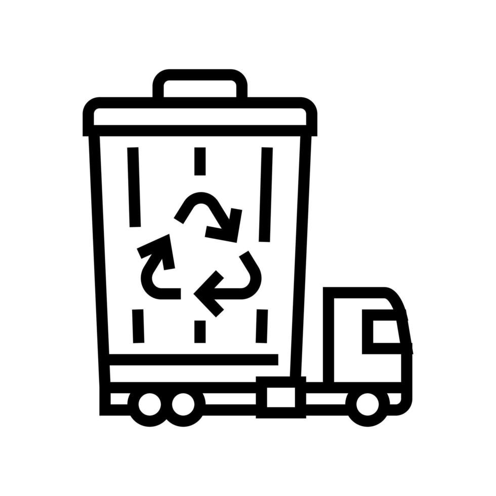 garbage removal and disposal logistics line icon vector illustration
