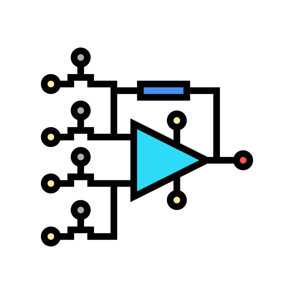 modelo de hardware red neuronal color icono vector ilustración