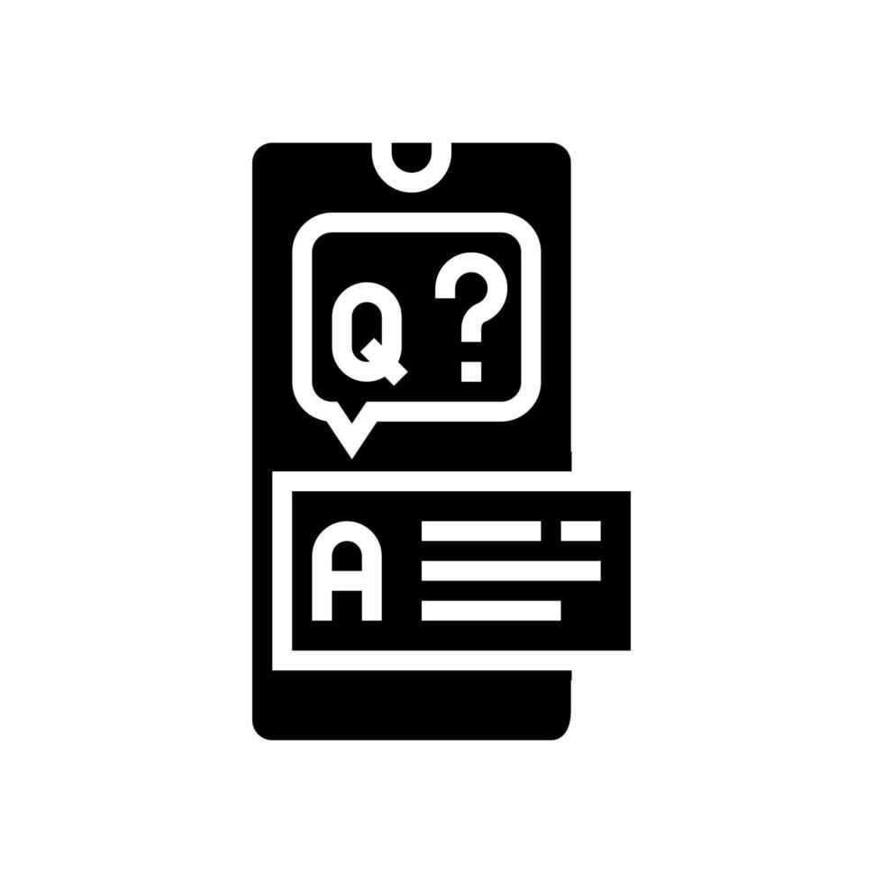 question and answer glyph icon vector illustration