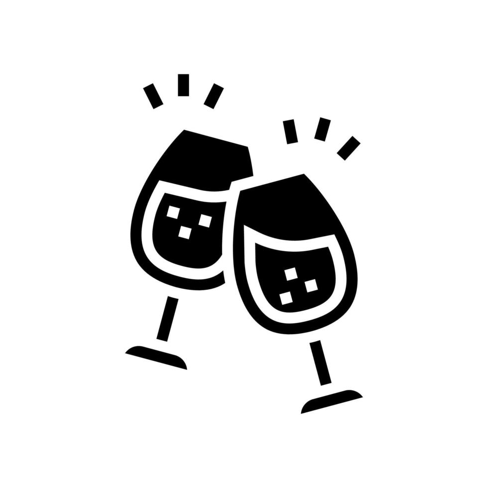 vino ocio glifo icono vector ilustración