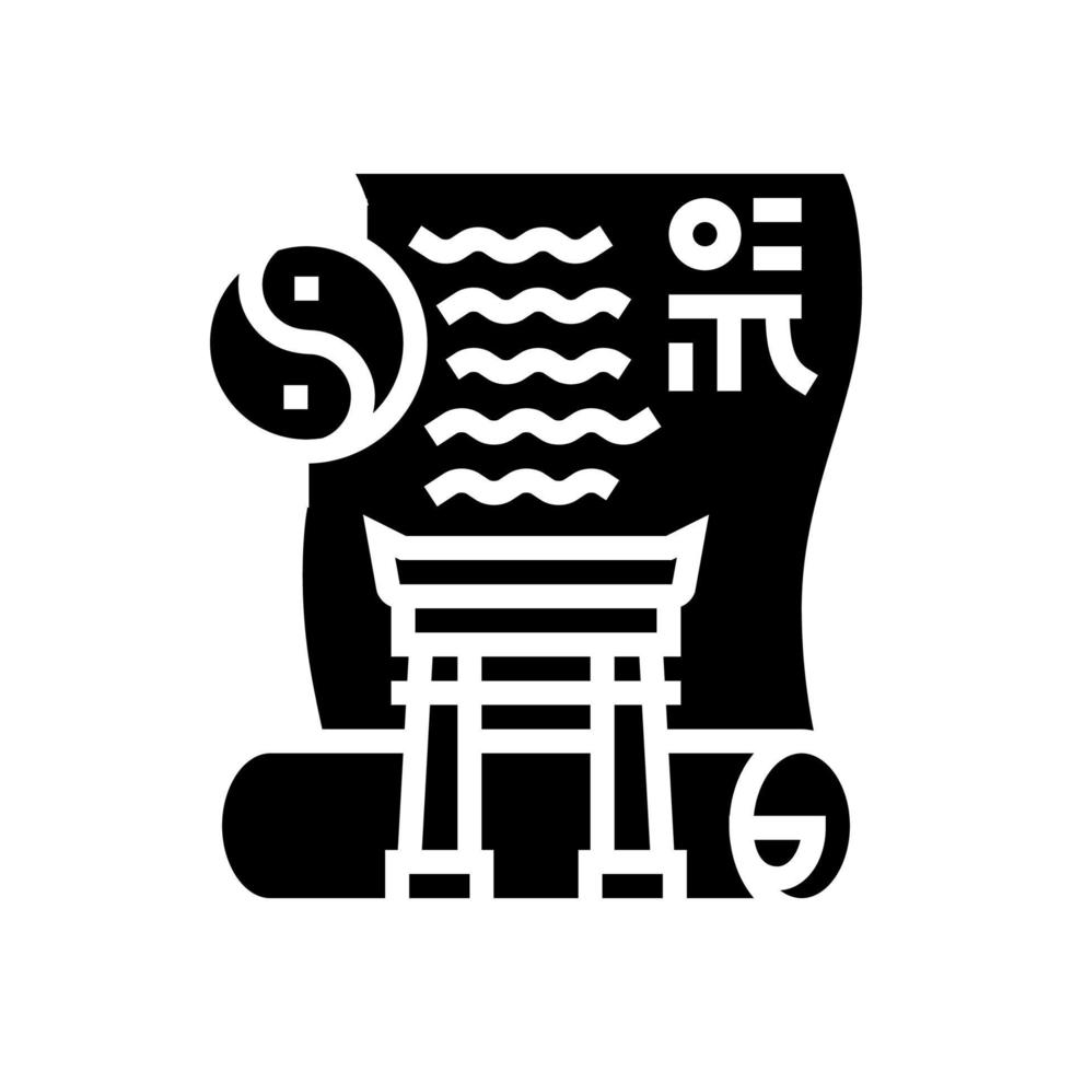 ilustración de vector de icono de glifo de historia de china antigua