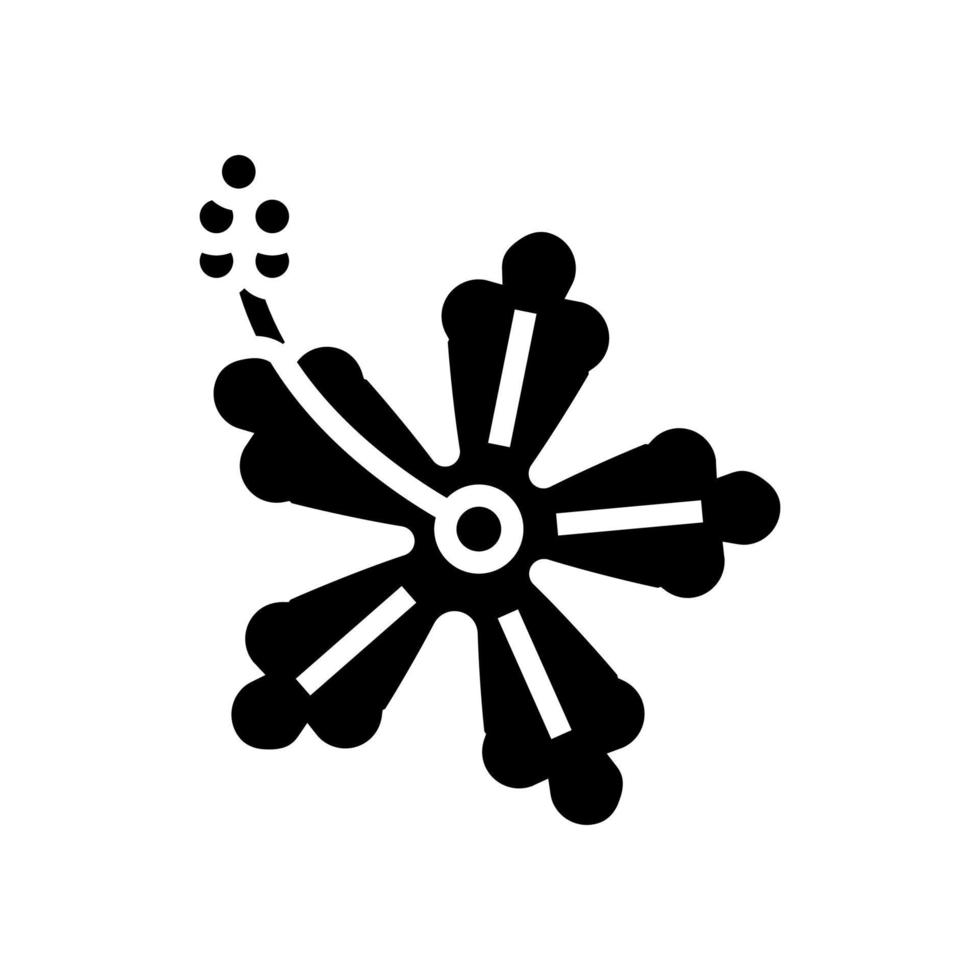 flor de hibisco hawaii glifo icono vector ilustración