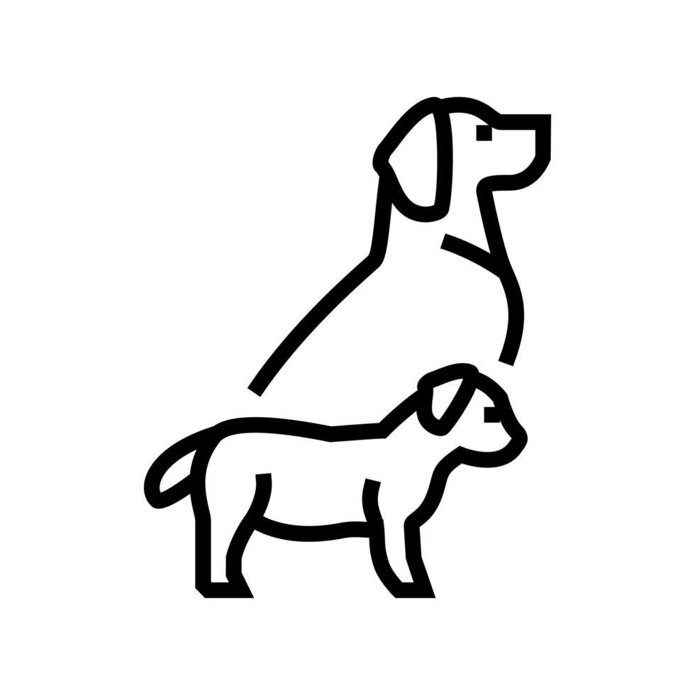 cachorro y perro línea icono vector ilustración