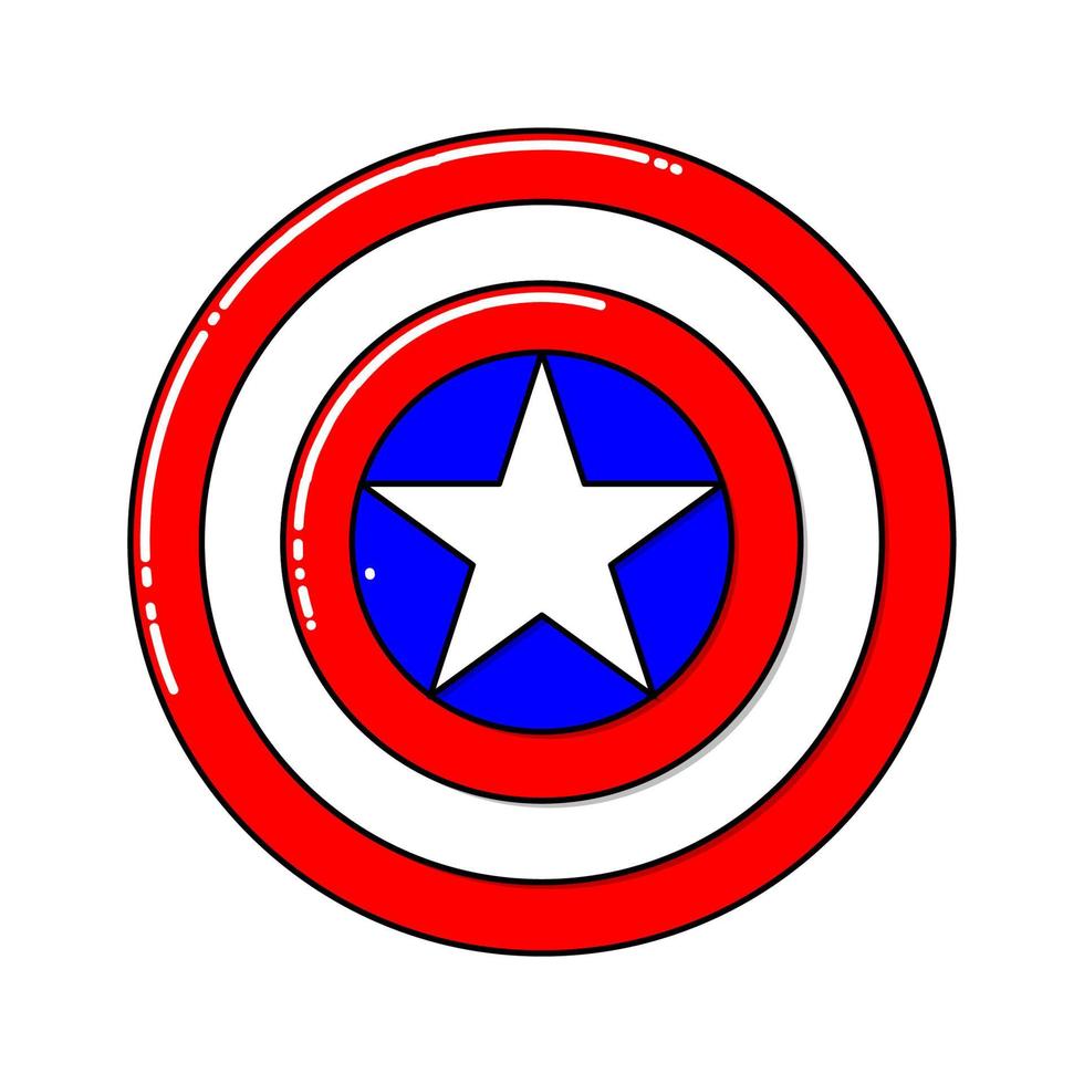 Captain America Sheild Vector on White Background