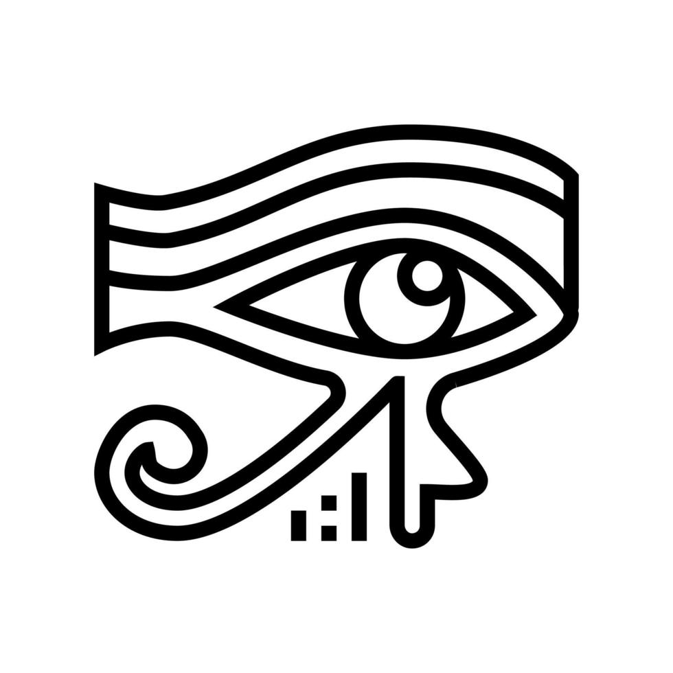 ojo egipto línea icono vector ilustración