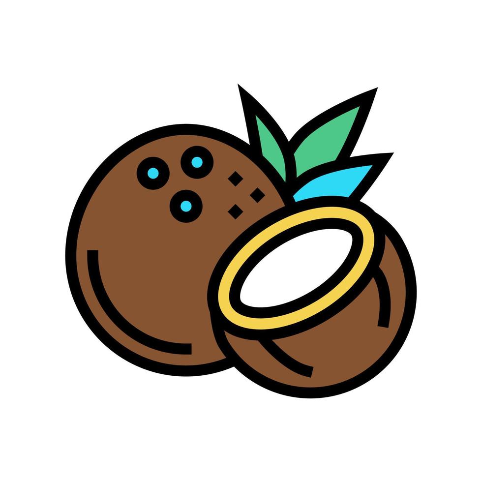 coconut exotic nut color icon vector illustration